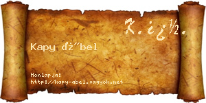 Kapy Ábel névjegykártya